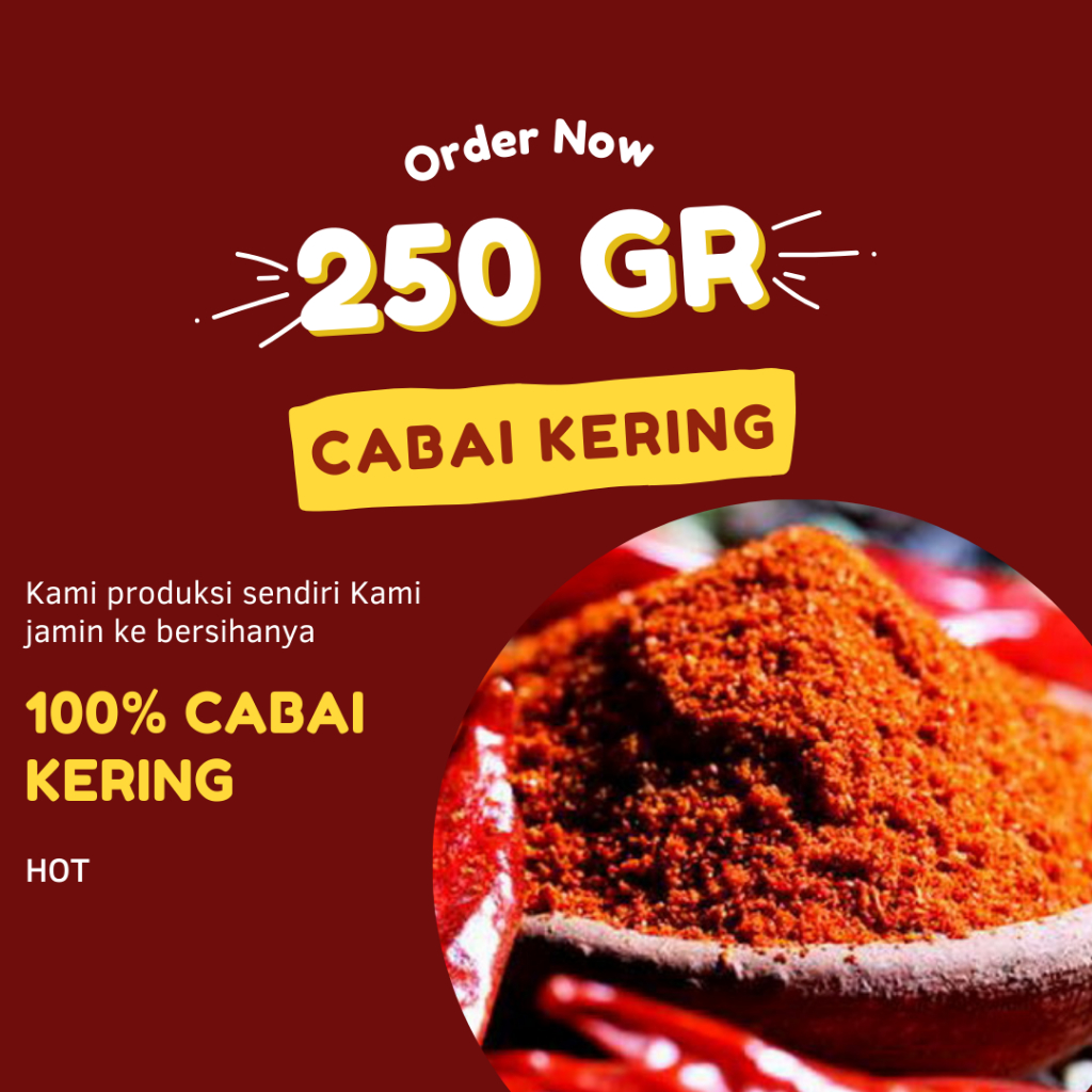 

Chili Granule 250GR Cabe Bubuk Kasar HALAL