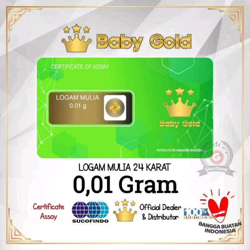 BABY GOLD EMAS MINI LOGAM MULIA 0.01 GRAM