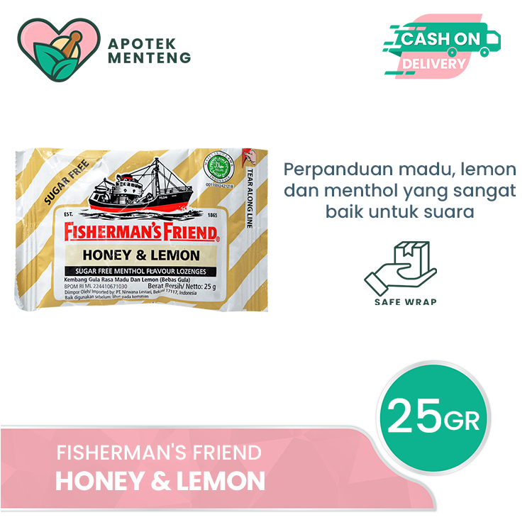 

Fisherman's Friend Honey & Lemon Sugar Free - Permen Pelega Tenggorokan