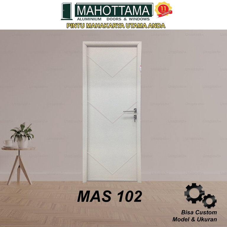 Pintu Aluminium Rumah Utama Kamar Tidur / Mandi 80 x 200 Bisa Custom Ukuran Almunium Doors MAS102 - 