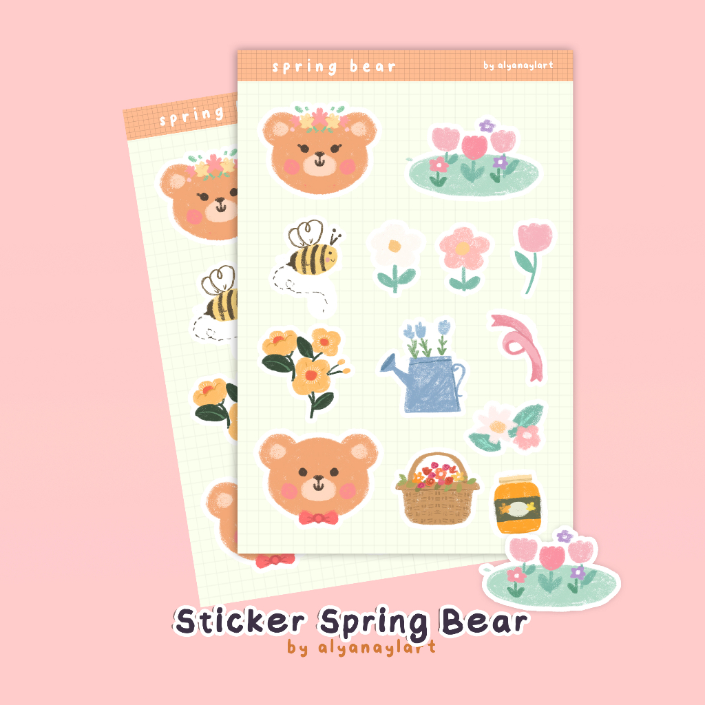 

Sticker Lucu Korean Bear Spring by alyanaylart