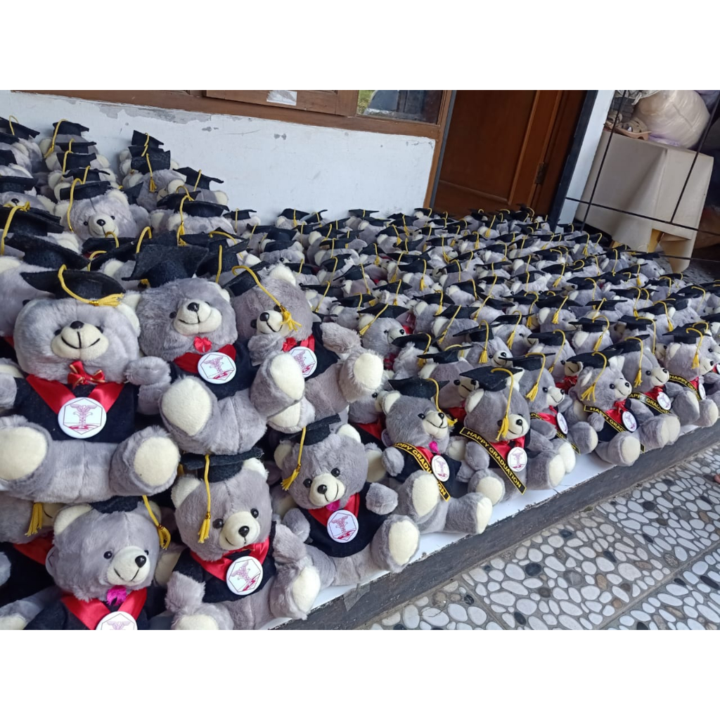 boneka mini / boneka wisuda / boneka sovernir untuk buket 15 cm lengkap toga set