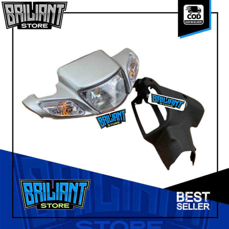 Totok Depan Belakang Batok Depan Belakang Fiz R Fiz Vega Set Lampu Depan + Lampu Sein Warna Silver