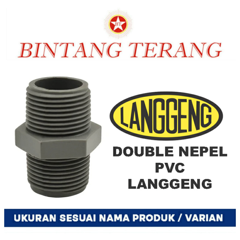 double nepel 1/2" pvc / double drat luar / dobel nepel pvc 1/2" / Double nipple neple