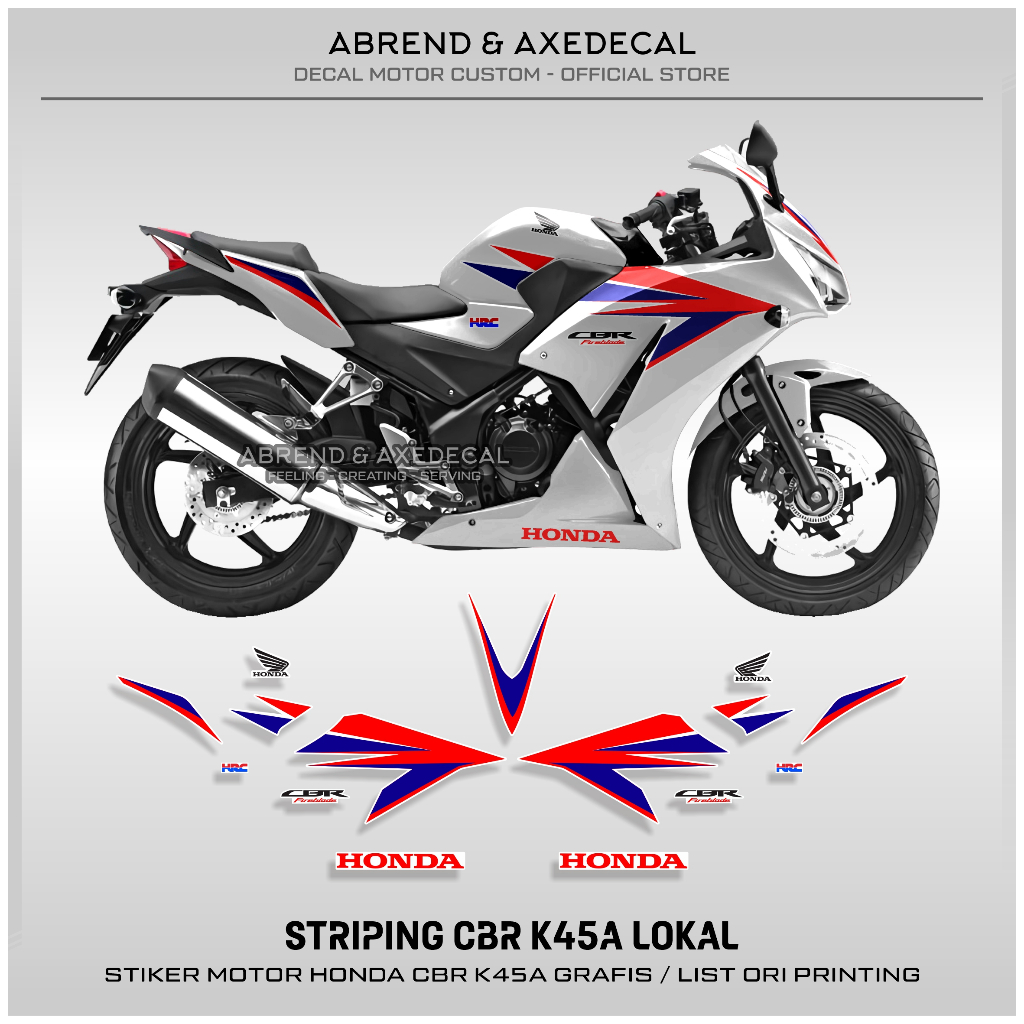 STRIPING CBR K45A GRAFIS / LIST ORI PRINTING / STIKER MOTOR HONDA CBR K45 LOKAL GRAPHIC DESIGN CUSTO