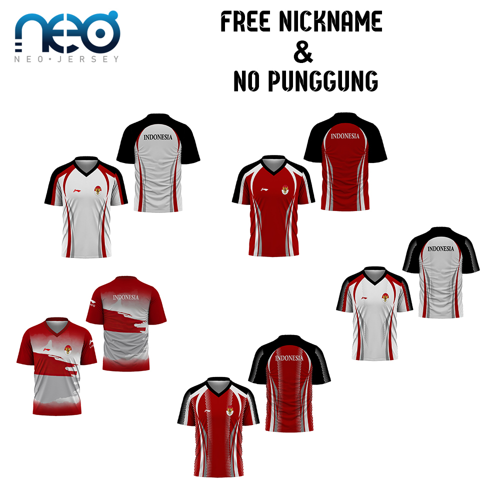 [NeoJersey] Jersey Badminton Terbaru 2023 Pria | Kaos Bulutangkis Lengan Pendek Kerah V