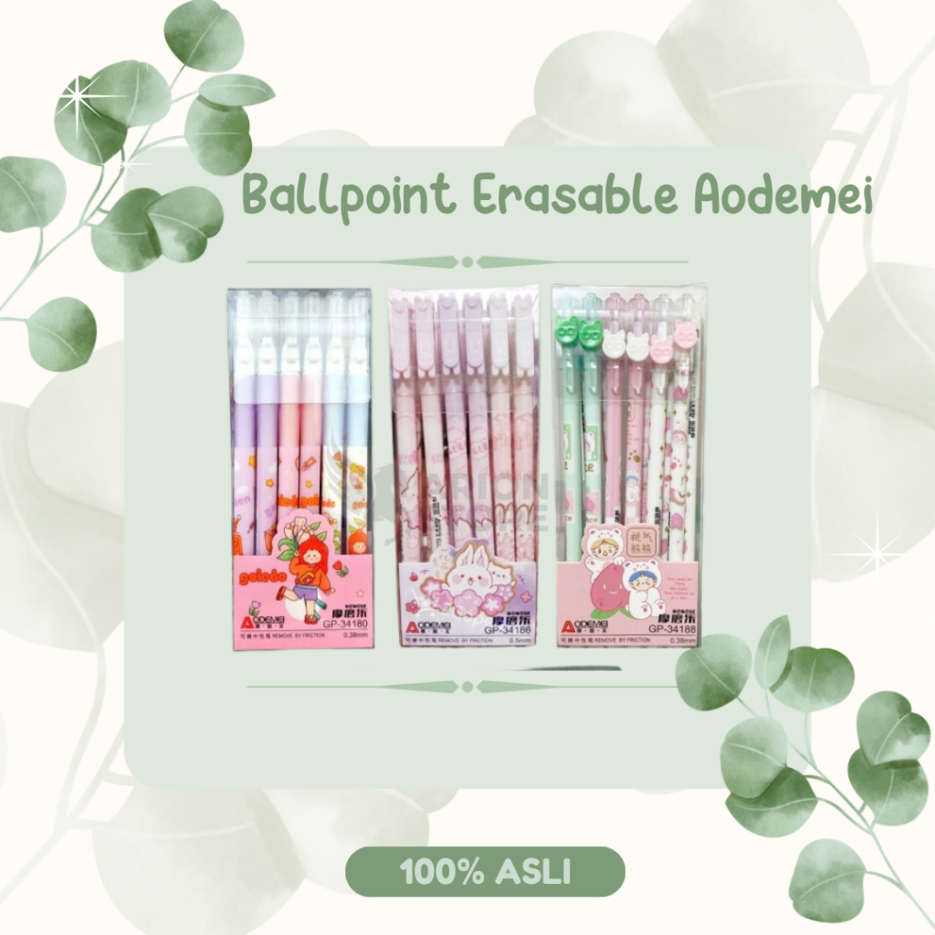 

[ARION STORE] Ballpoint Gel Erasable / Ballpoint Gel Bisa dihapus Aodemei [PCS]