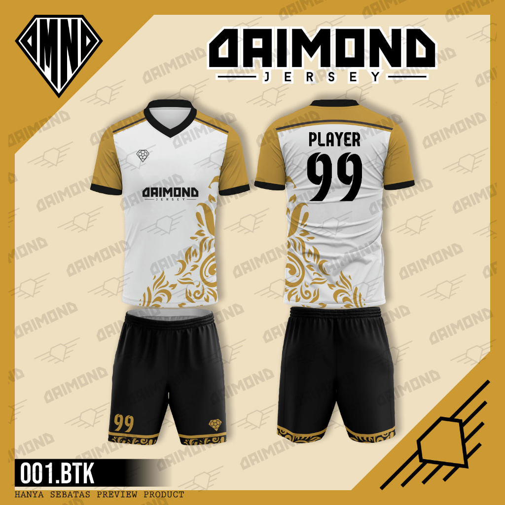 DAIMOND JERSEY CUSTOM FUTSAL/BOLA PRINTING Gratis tambah nama nomor logo sponsor/ Pembuatan super ce
