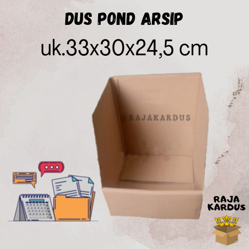 

(MIN.PEMESANAN 5 PCS) Kardus Dus Packaging Box Arsip Baru Polos B flute ukuran 33x30x24,5cm