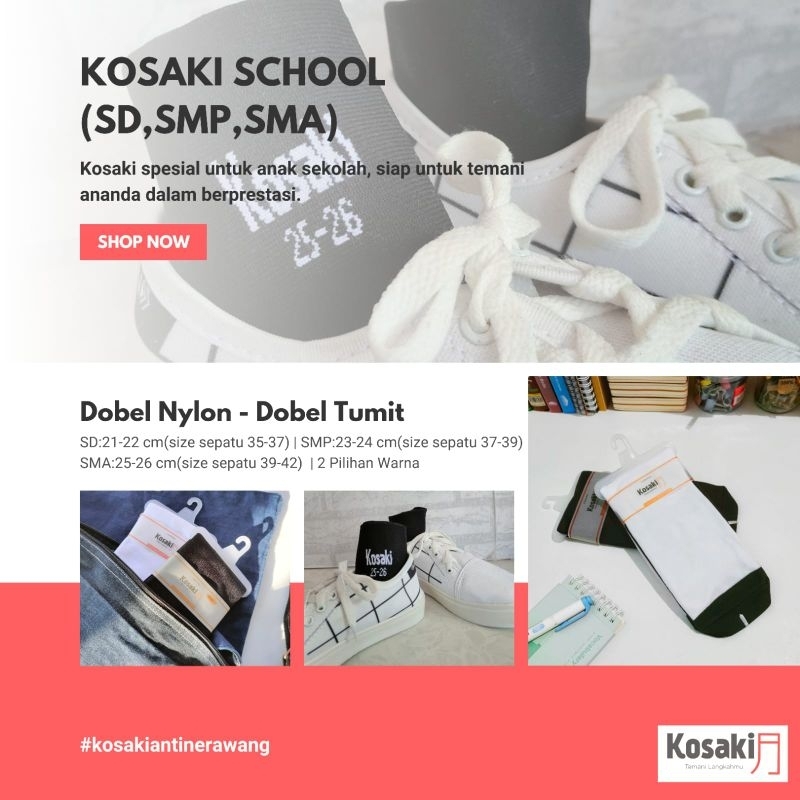KOSAKI Kaos Kaki Sekolah SMA Premium by Kosaki