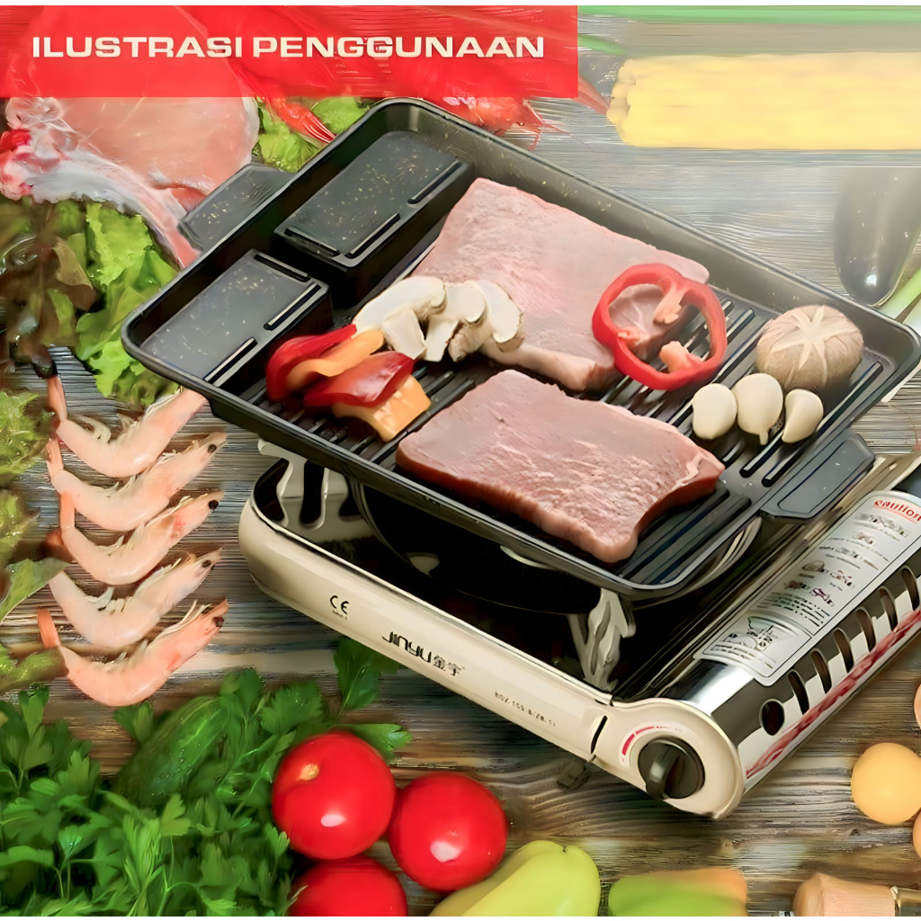 Multi Grill Pan Alat Panggangan Daging/Alat panggang BBQ Grill Anti Lengket
