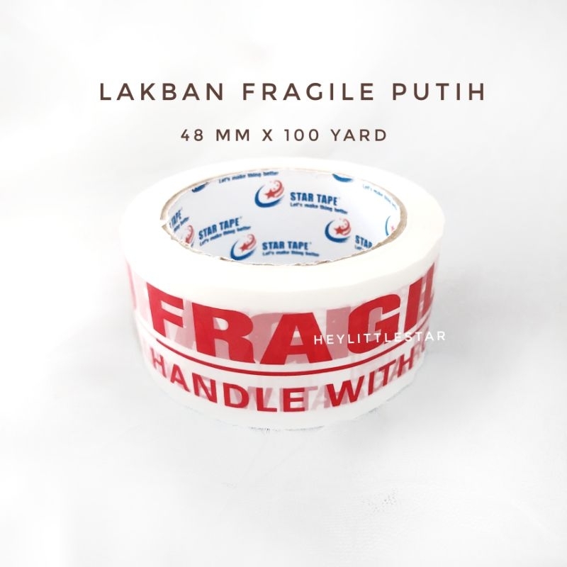 

Lakban Fragile Putih besar 1 roll 48mmx100 yard