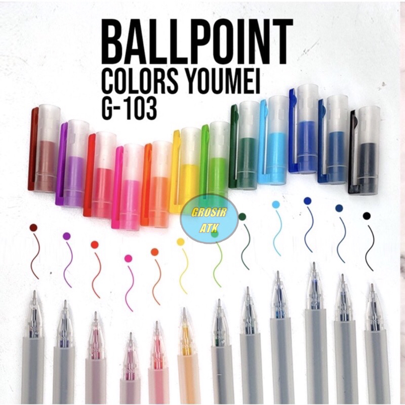 

1 Set 12 Warna!! PENA GEl YOUMEI G-103 12 WARNA