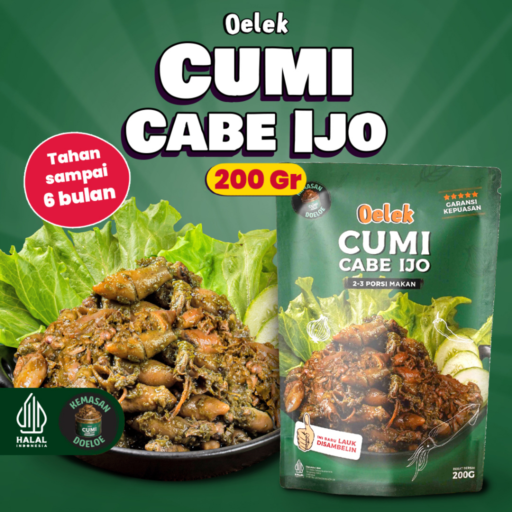 

MakananOelek Cumi Cabe Ijo Oelek Lauk Cumi Cabai ijo Lauk Siap Saji TERLARIS