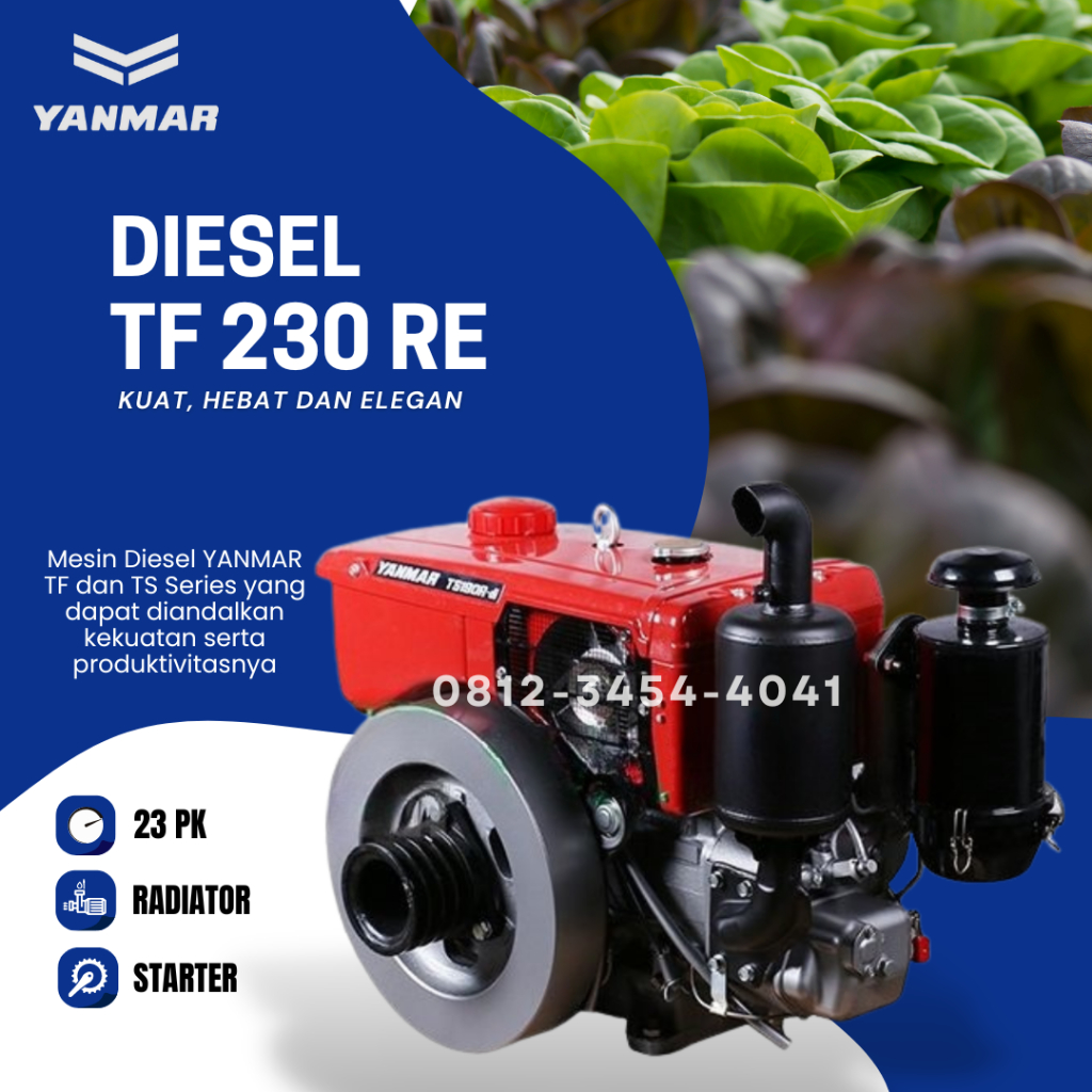 Mesin Pertanian YANMAR 23 PK TS 230 RE - DIESEL 23 HP STARTER