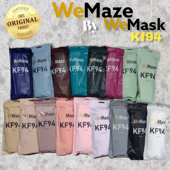 PSP KF94 MASKER KOREA WEMASK WEMAZE PASTEL HITAM PUTIH WE MASK WE MAZE KF94 WE MASK WARNI