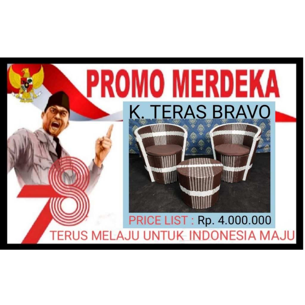kursi teras bravo / kursi santai rotan sintetis / kursi taman