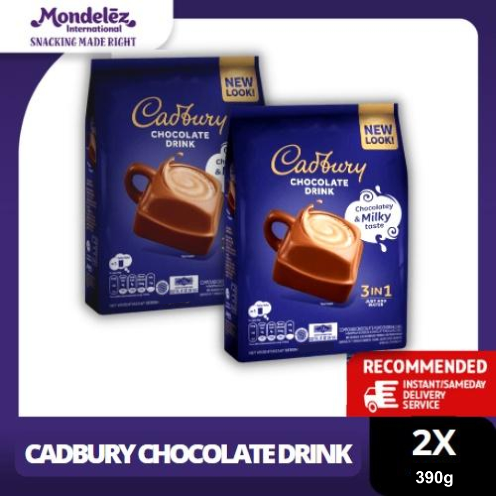 

Cadbury Hot Chocolate Drink 3 in 1 Regular 390g, minuman coklat premium twinpack