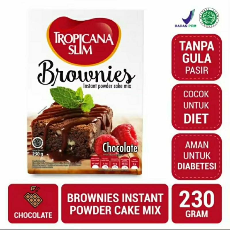 

BROWNIES INSTAN/TROPICANA SLIM BROWNIES/BROWNIES RENDAH GULA