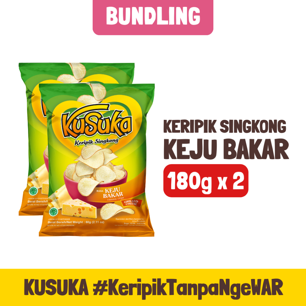 

KUSUKA Keripik Singkong Keju Bakar 180g - 2 pcs