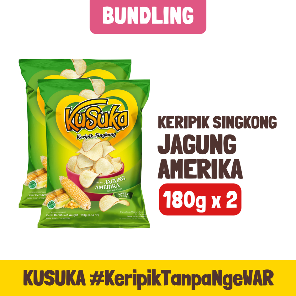 

KUSUKA Keripik Singkong Jagung Amerika 180g - 2 pcs