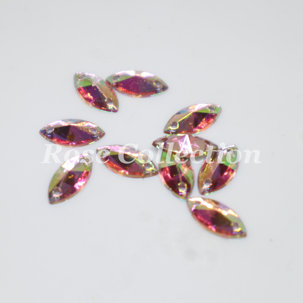 Payet / Diamond / Kristal Mata / Mote / 6x12mm-7x15mm Payet Pelangi 50 PCS