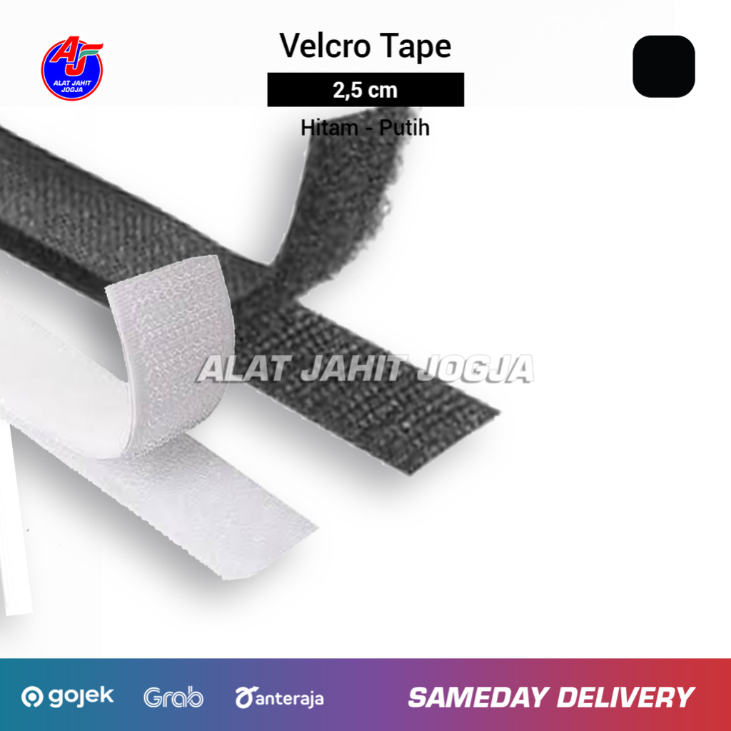 VELCRO TAPE PEREKAT KAIN HITAM DAN PUTIH