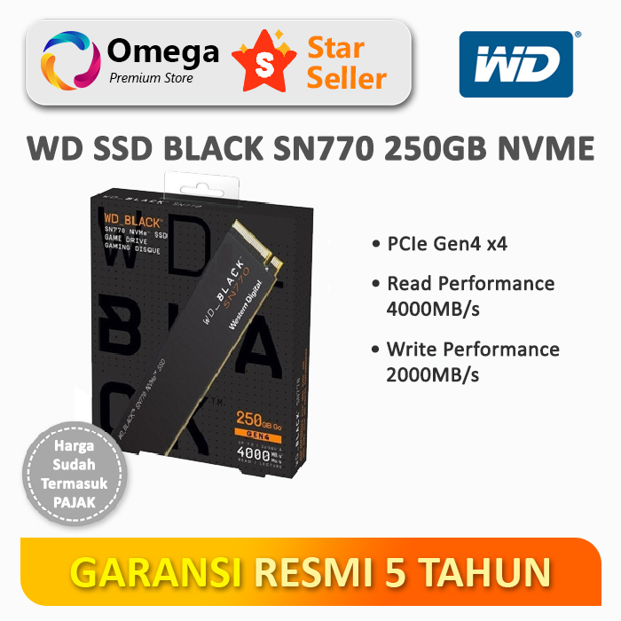 SSD WD Black SN770 250GB - SSD M.2 NVMe PCIe