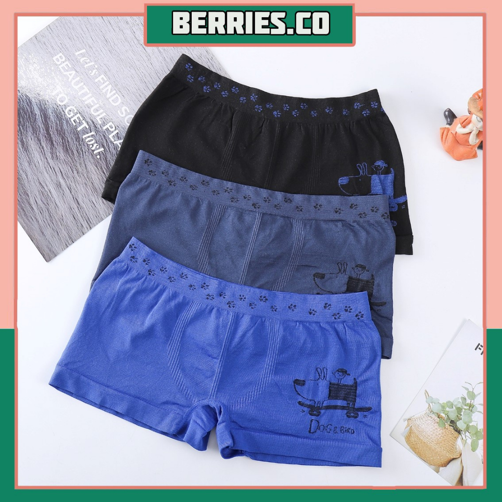 BRI*BX1389 Boxer Anak Laki-Laki Motif Kartun Celana Dalam Katun Motif Doggy Anjing Sempak Karakter