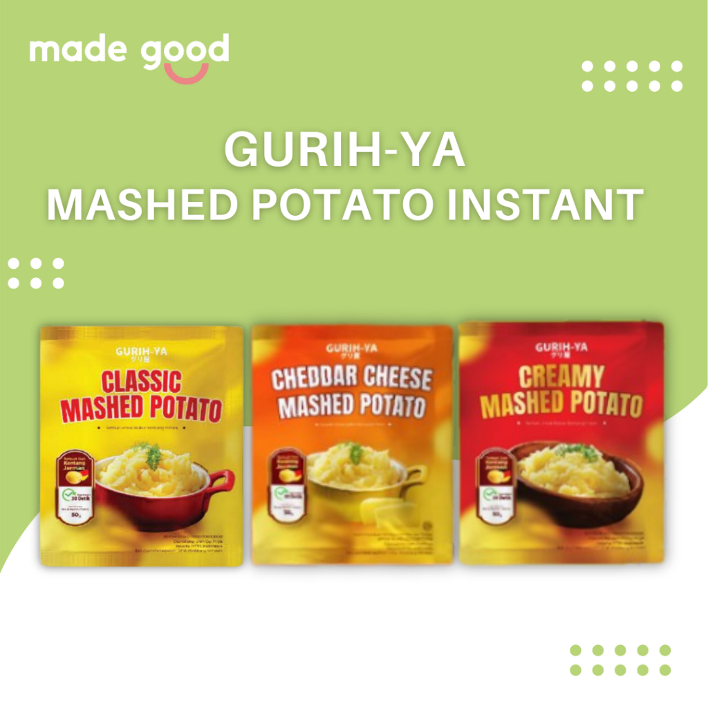 

Gurihya Mashed Potato 50gr Creamy Cheddar Cheese Classic Instant