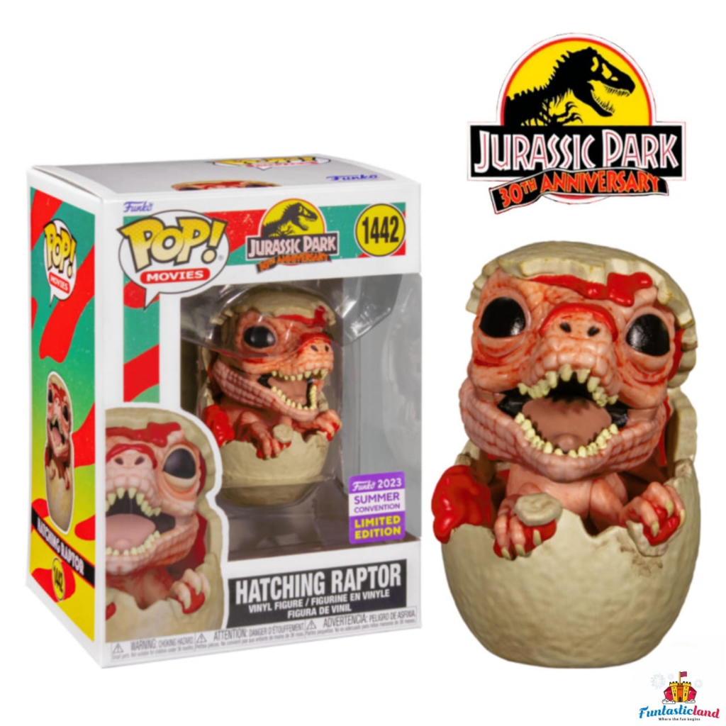Original Funko POP Jurassic Park - Hatching Raptor SDCC 2023 Exclusive #1442