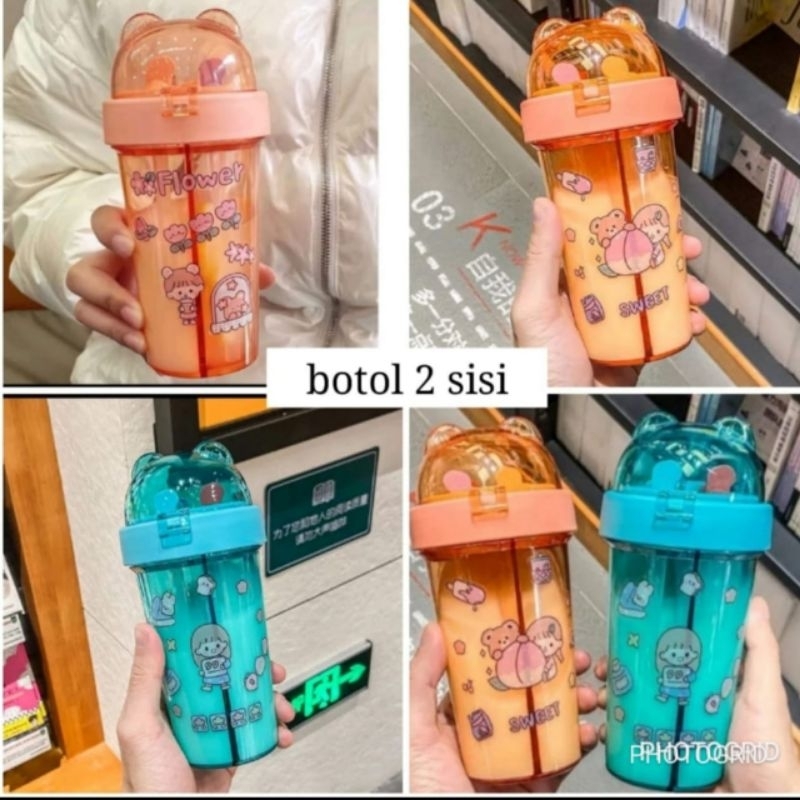 botol 2 sisi/botol 2 sekat