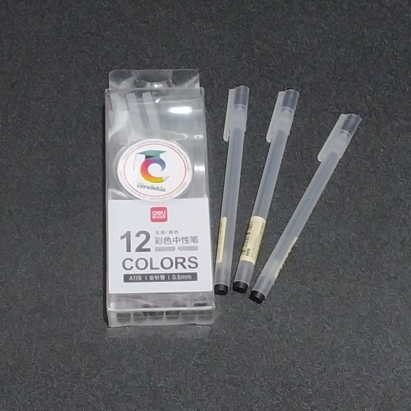 

Pulpen Gel DELI A119 Hitam 0.5mm - 12 pcs