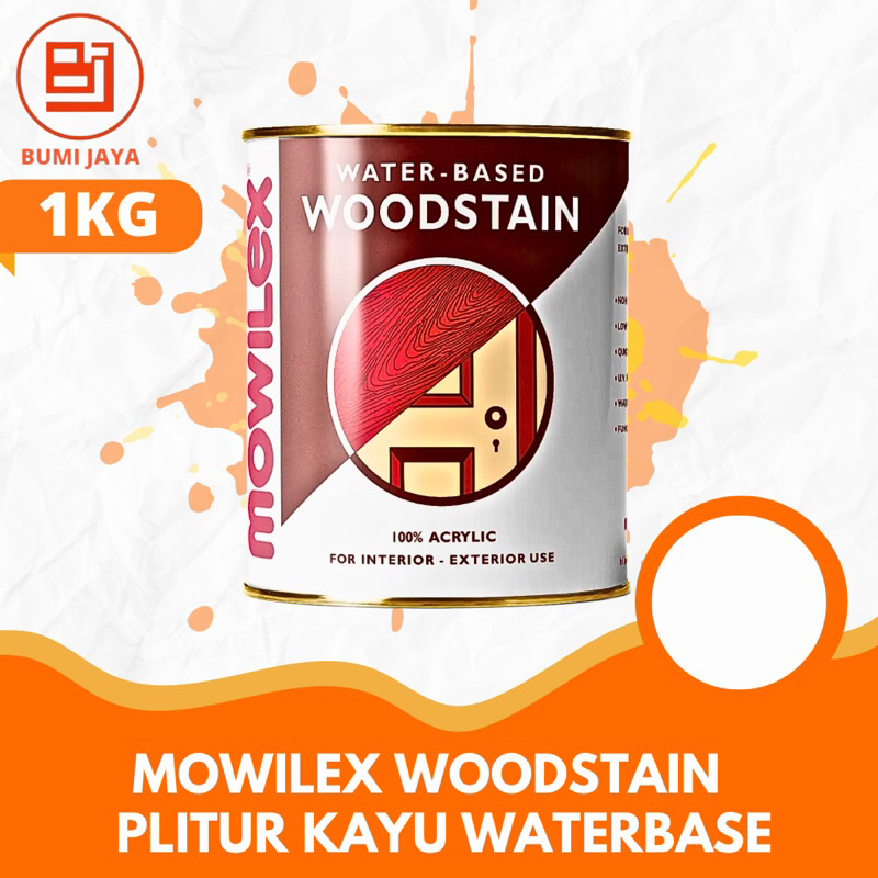 cat politur kayu waterbased mowilex woodstain 1kg