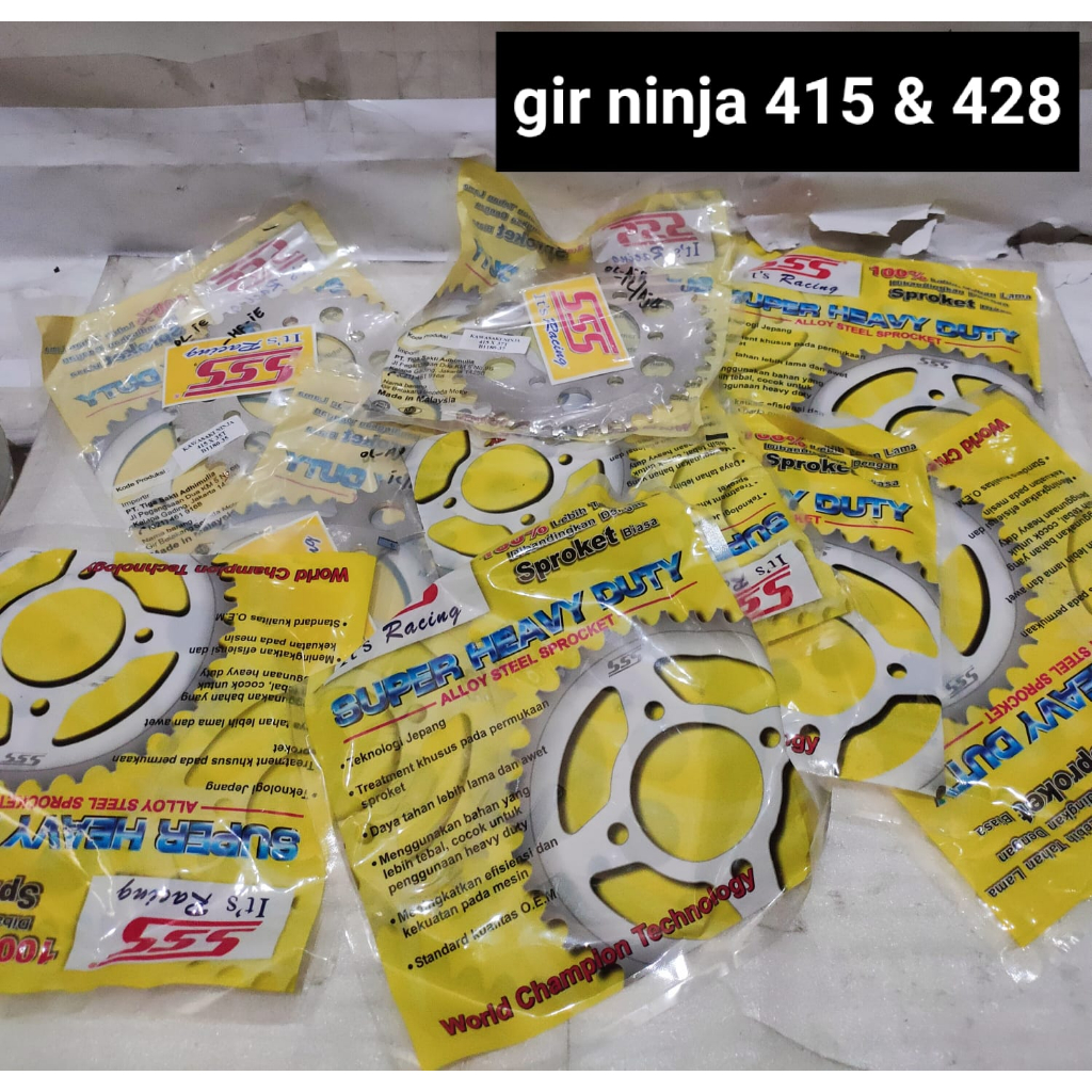 Gear Belakan Gir Ger Belakang SSS Kawasaki Ninja 150 Ninja R RR 428 dan 415