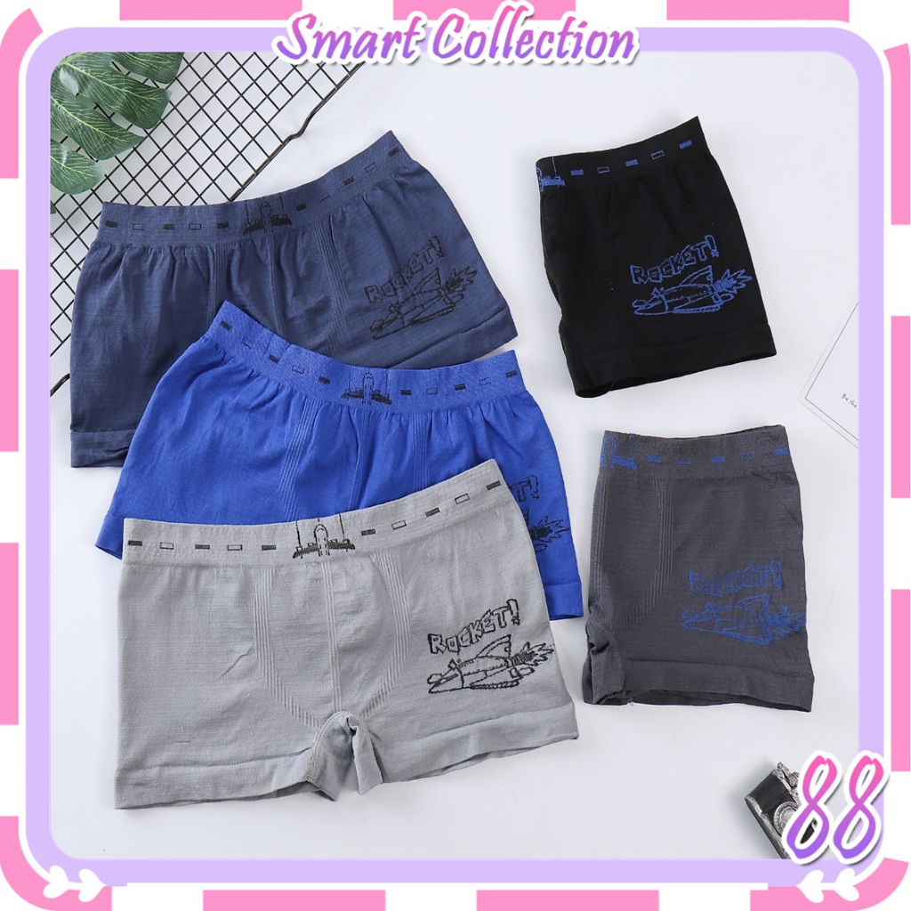 SC BX1390 Boxer Anak Motif Kartun Celana Dalam Anak Laki-Laki Bahan Katun Motif Rocket Sempak Lucu K