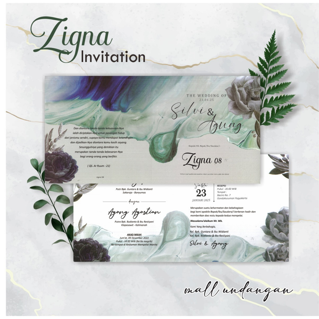 [100 PCS] BLANGKO UNDANGAN KOSONG PERNIKAHAN ZIGNA 08
