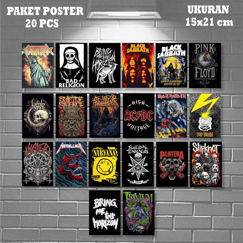 POSTER BAND POSTER METAL HARDCORE POP PUNK ROCK N ROLL MUSIK