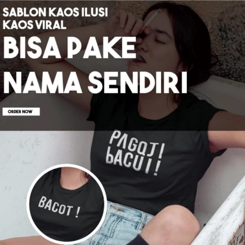 WSF - Kaos Lipat ILUSI Kata Hits Custom Nama Sendiri Bisa Ubah Nama Baju Lipat Bacod Custom Nama Ant
