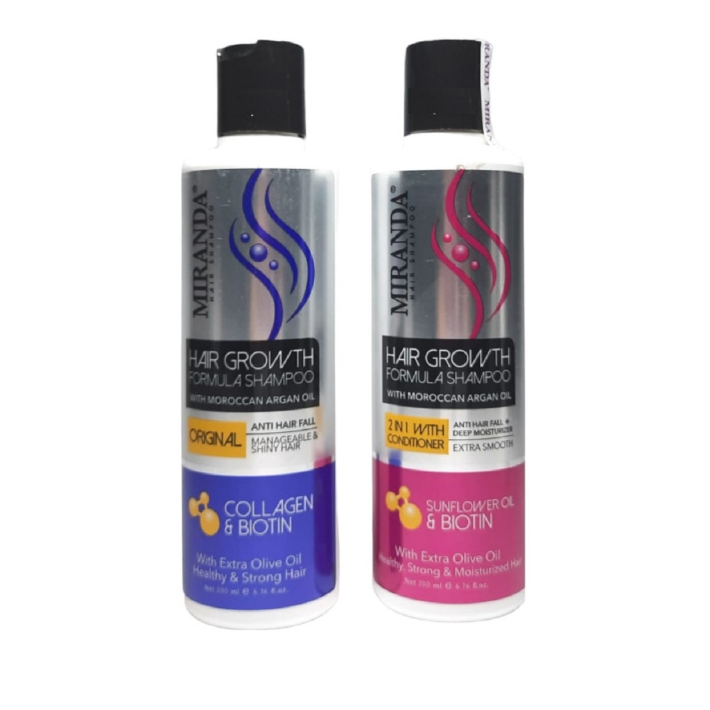 Miranda Hair Growth Formula Shampoo Original / 2 in 1 With Conditioner 200ml Perawatan Rambut Rontok