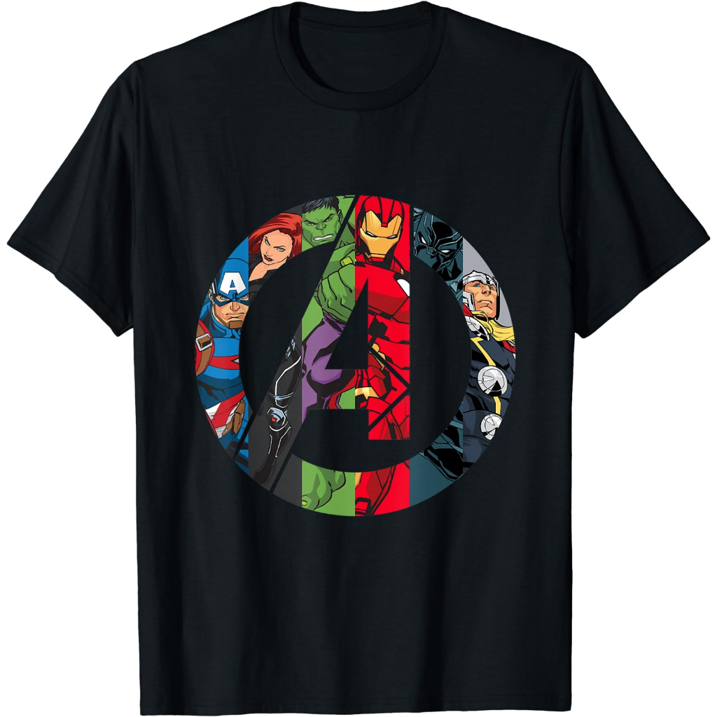 Baju Kaos Dewasa Marvel Avengers A Logo T-Shirt Pakaian Fashion Atasan Distro Remaja Laki Wanita Cew
