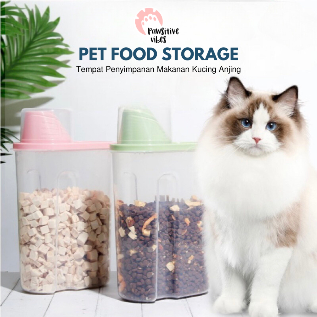 Pet Food Storage - Tempat Penyimpanan Makanan Kucing Anjing - Pet Food Storage Jar - Toples Makanan 