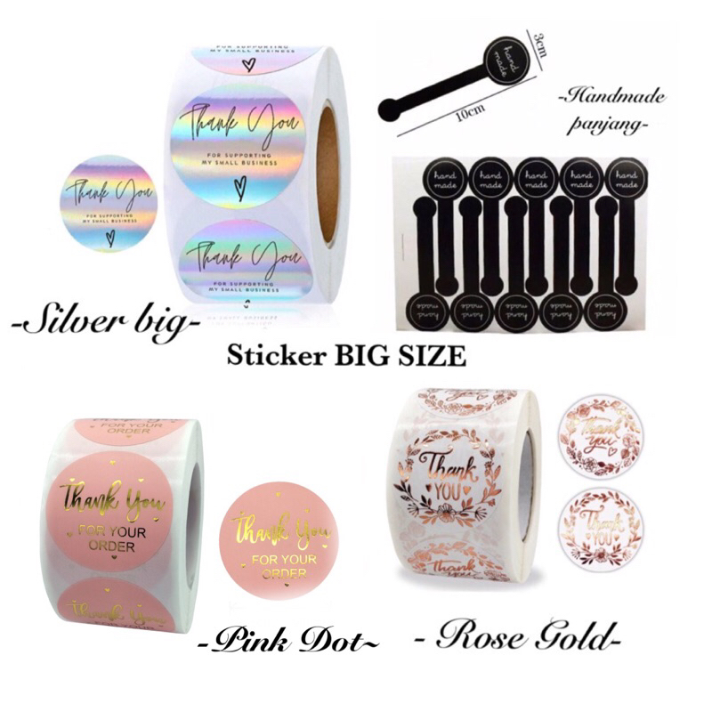 

[50pcs] sticker label thank you besar 3.8cm/stiker label big besar terima kasih/Sticker BIG SIZE