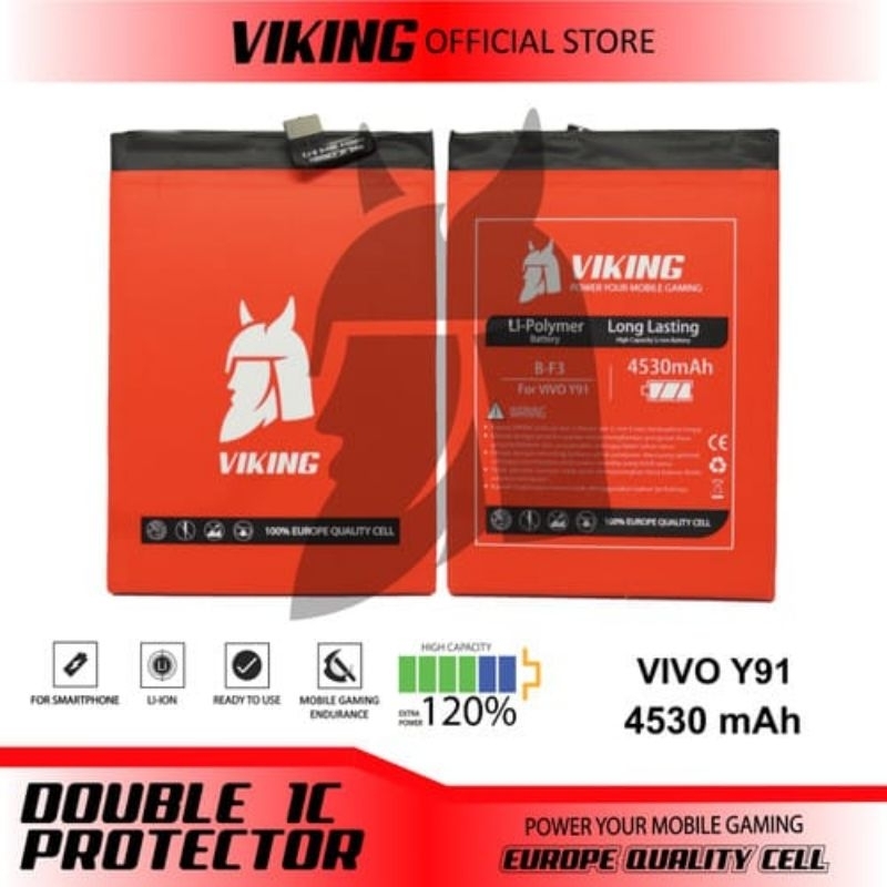 Baterai Viking Double IC Model B-F3 Vivo Y91 Y91C Y93 Y95 1ICP5/63/88 - Batre Batere Batrei Battery