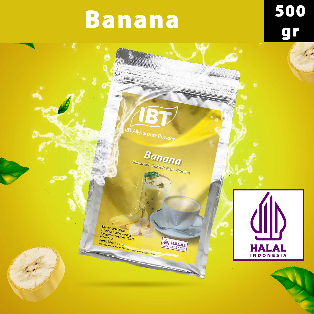 

Bahan Minuman Bubuk Rasa Banana Pisang IBT Drink Powder 500gr