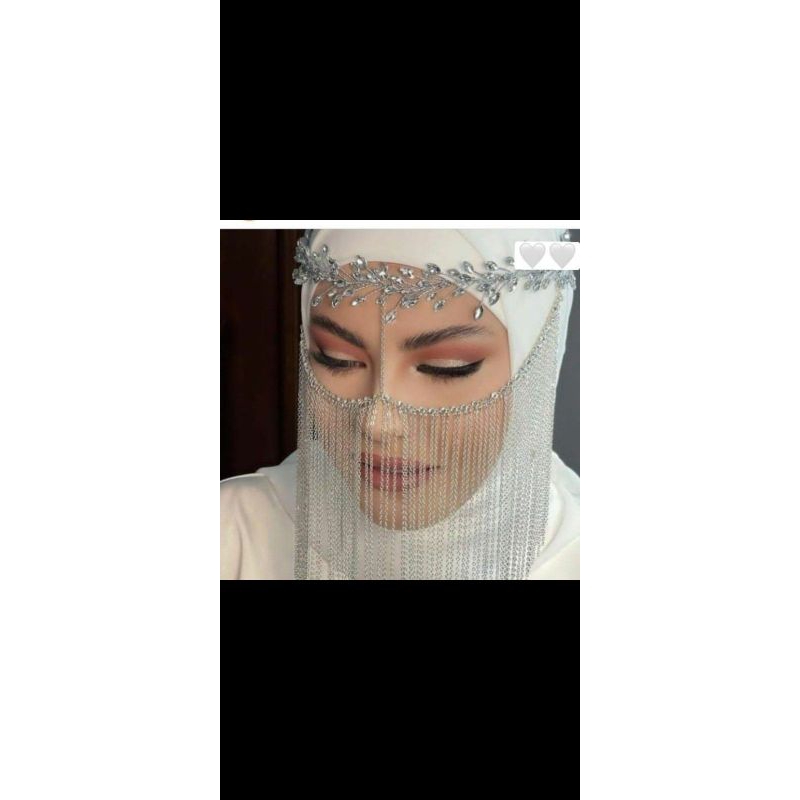 cadar rantai mutiara manik-manik yang dihiasi diamond