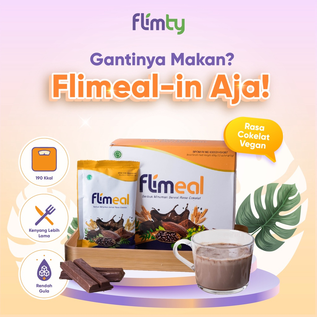 

Flimmeal Sachet - Flimeal (Meal Replacement) - 1 Box (isi 12 sachet) - Coklat Susu