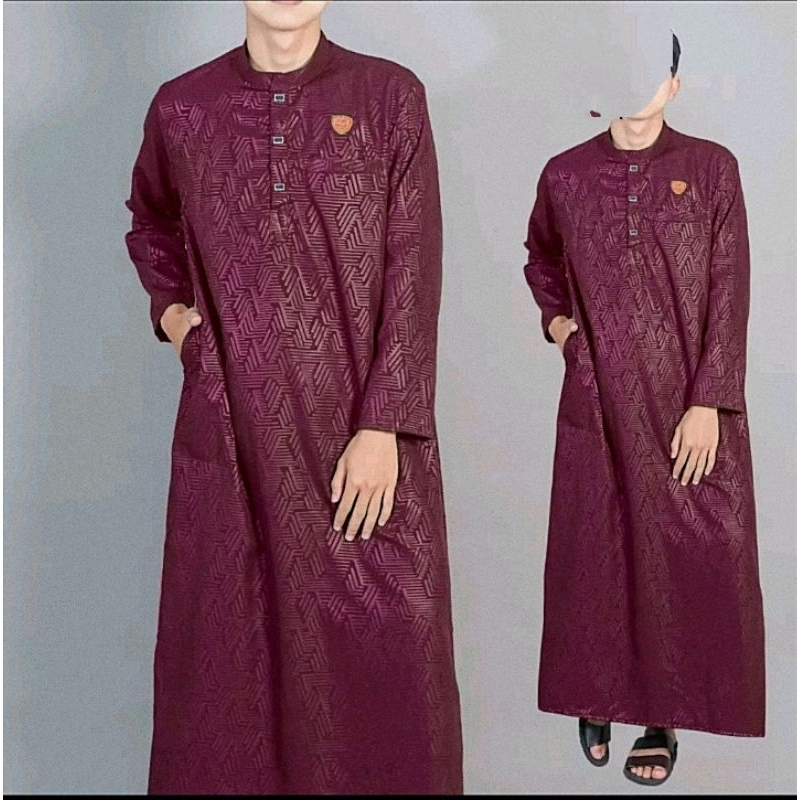 Al hurumat jubah pria embos gamis murah gamis kekinian kain katun