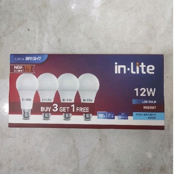 [COD] LED Bulb In-Lite 12 Watt Paket Balon Lampu LED
