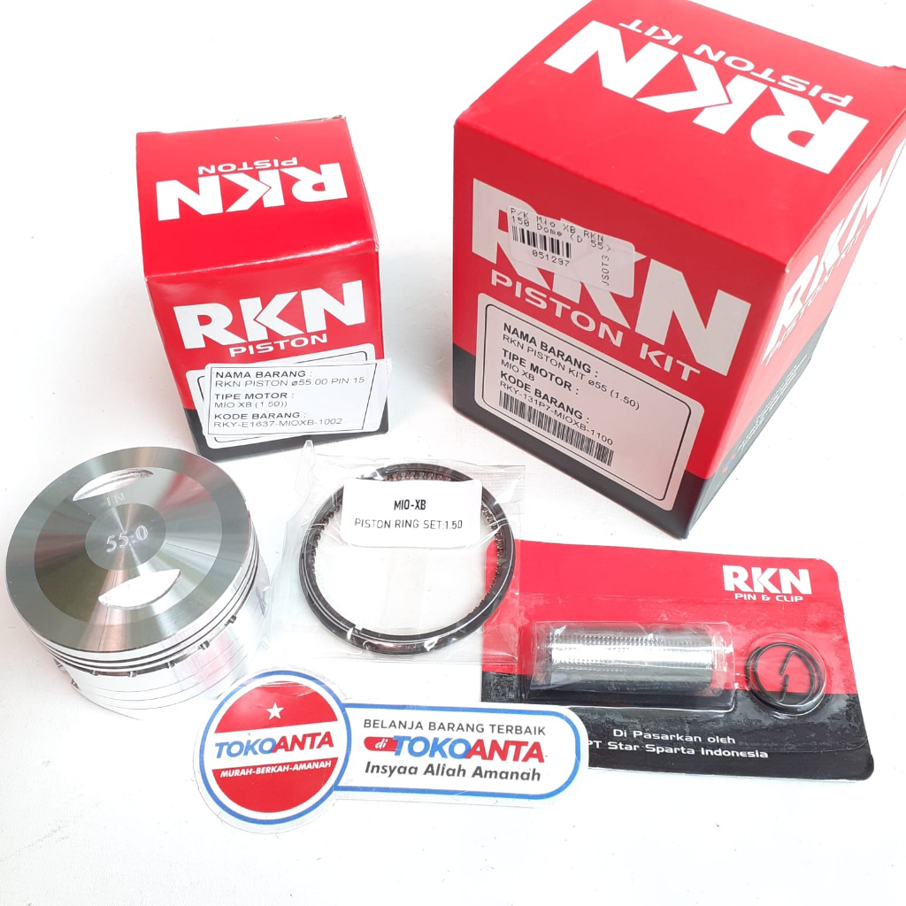Piston Kit Seher Seker Set Ring Motor Mio XB RKN Riken Dome STD 050 100 150 175 250